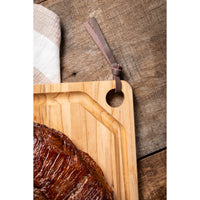 Tábua para Churrasco Retangular em Madeira Mista com Acabamento Natural 34x23,3 cm