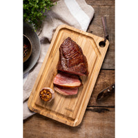 Tábua para Churrasco Retangular em Madeira Mista com Acabamento Natural 34x23,3 cm