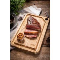 Tábua para Churrasco Retangular em Madeira Mista com Acabamento Natural 34x23,3 cm