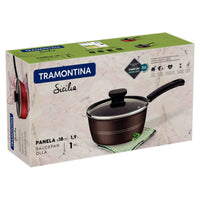 Panela Sicília em Alumínio com Revestimento Interno e Externo em Antiaderente Starflon Excellent Avelã 18 cm 1,9 L
