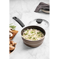 Panela Sicília em Alumínio com Revestimento Interno e Externo em Antiaderente Starflon Excellent Avelã 18 cm 1,9 L