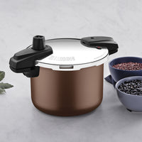 Panela de Pressão Arizona Induction em Alumínio com Revestimento Interno e Externo em Antiaderente Starflon Max Mocaccino 20 cm 4,5 L
