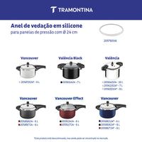 Anel de Vedação para Panela de Pressão Vancouver, Valência e Valência Black em Silicone 24 cm