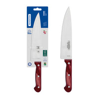 Faca Chef Polywood com Lâmina em Aço Inox e Cabo de Madeira Tratada Vermelho 8