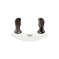 Mezzaluna Polywood com Lâmina em Aço Inox e Cabo de Madeira Tratada Castanho