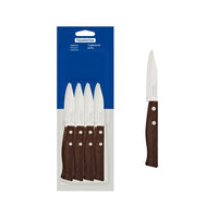 Conjunto de Facas para Frutas e Legumes Tradicional com Lâminas em Aço Inox e Cabos de Madeira Natural 12 Peças