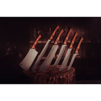 Faca para Carne Churrasco Black com Lâmina de Aço Inox Escurecido e Cabo de Madeira 10"