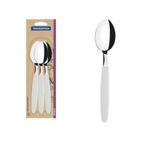 Conjunto de Colheres de Mesa Ipanema com Lâminas em Aço Inox e Cabos de Polipropileno Branco 3 Peças
