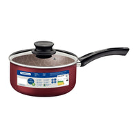 Panela Paris em Alumínio com Revestimento Interno e Externo em Antiaderente Starflon Max Vermelho com Tampa de Vidro 20 cm 2,9 L