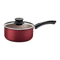 Panela Paris em Alumínio com Revestimento Interno e Externo em Antiaderente Starflon Max Vermelho com Tampa de Vidro 20 cm 2,9 L