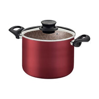 Caldeirão Paris em Alumínio com Revestimento Interno e Externo em Antiaderente Starflon Max Vermelho com Tampa de Vidro 26 cm 9,6 L