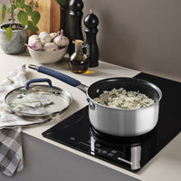 Panela Romagna em Aço Inox e Alumínio com Revestimento Interno Cerâmico Black Stone 18 cm 2,25 L