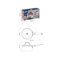 Panela Romagna em Aço Inox e Alumínio com Revestimento Interno Cerâmico Marfim 18 cm 2,25 L