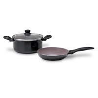 Jogo de Panelas Antiaderente Ceramic Life 6 Peças Tulip Preto