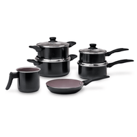 Jogo de Panelas Antiaderente Ceramic Life 6 Peças Tulip Preto