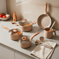 Jogo de Panelas de Indução Ceramic Life Smart Plus 8 Peças Areia