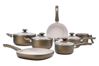 Jogo de Panelas Antiaderente Ceramic Life 7 Peças Antares Fendi