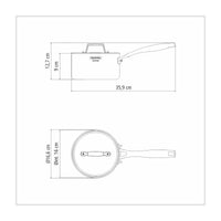 Panela Grano em Aço Inox Corpo Triplo com Tampa e Cabo 16 cm 1,7 L