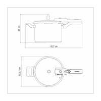 Panela de Pressão Brava em Aço Inox com Fundo Triplo 20 cm 4,5 L