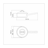 Panela Solar em Aço Inox Fundo Triplo com Tampa e Cabo 16 cm 1,4 L