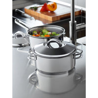 Panela Solar em Aço Inox Fundo Triplo com Tampa e Cabo 16 cm 1,4 L
