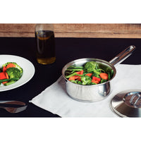 Panela Solar em Aço Inox Fundo Triplo com Tampa e Cabo 16 cm 1,4 L