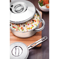 Jogo de Panelas Solar em Aço Inox com Fundo Triplo e Tampas de Inox 5 Peças