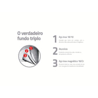 Panela de Pressão Solar em Aço Inox Fundo Triplo com 5 Dispositivos de Segurança 22 cm 6 L