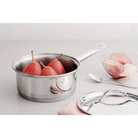 Panela Professional em Aço Inox Fundo Triplo com Tampa Plana Detalhe Satinado 20 cm 2,9 L