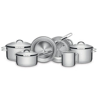 Jogo de Panelas Solar em Aço Inox com Fundo Triplo e Tampas de Inox 6 Peças