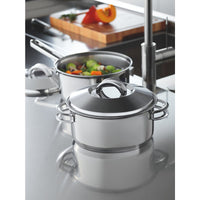 Jogo de Panelas Solar em Aço Inox com Fundo Triplo e Tampas de Inox 6 Peças