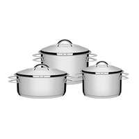 Jogo de Panelas Solar em Aço Inox com Fundo Triplo 3 Peças