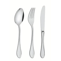 Faqueiro Italy em Aço Inox com Facas de Mesa 6mm Acabamento Alto Brilho e Estojo de Madeira 76 Peças
