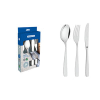Faqueiro Cosmos em Aço Inox com Facas de Mesa Acabamento Brilho e Fosco 24 Peças