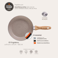 Jogo de Panelas com Indução Antiaderente Ceramic Life Smart Plus 7 Peças - areia