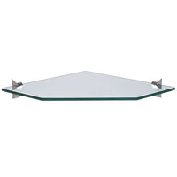 Prateleira de Vidro Glass Quadra Canto com Suporte Injetado 250x250x8mm
