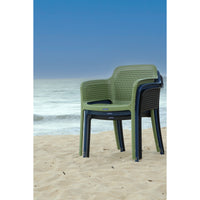 Cadeira Summa Gabriela Eco em Polipropileno Oceano +Clean Verde Oliva