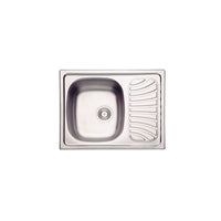 Cuba de Sobrepor Alpha 34 R em Aço Inox com Acabamento Natural 62 x 50 cm com Escorredor e Válvula