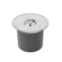 Lixeira de Embutir Clean Round em Aço Inox com Balde Plástico 8 L