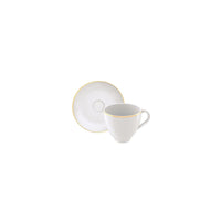 Kit Xícara e Pires de Chá Anna em Porcelana 100 ml 06 Peças