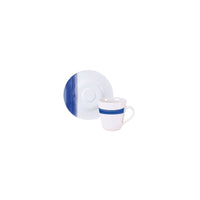 Kit Xícara e Pires de Café Soho em Porcelana Decorada 70 ml 12 Peças