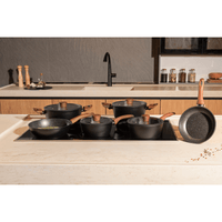 Jogo de Panelas Antiaderente Ceramic Life 6 Peças Sirius com Indução Preto