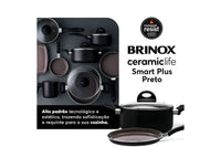 Jogo de Panelas Antiaderente Ceramic Life 6 Peças Smart Plus Preto
