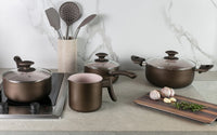 Jogo de Panelas Antiaderente Ceramic Life 7 Peças Antares Fendi