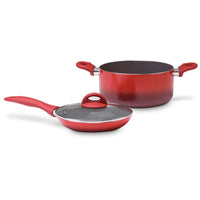 Jogo de Panelas Antiaderente Ceramic Life 5 Peças Smart Plus Vermelho