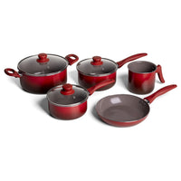 Jogo de Panelas Antiaderente Ceramic Life 5 Peças Easy Vermelho