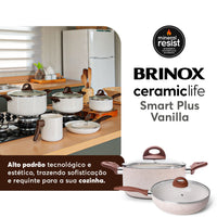 Jogo de Panelas Antiaderente Ceramic Life 8 Peças Smart Plus Vanilla