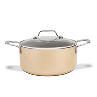 Jogo de Panelas Antiaderente Ceramic Life 4 Peças Coast com Indução Champanhe