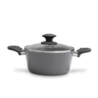 Jogo de Panelas Antiaderente Ceramic Life 5 Peças Optima com Indução Cinza