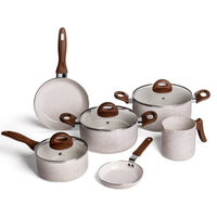 Jogo de Panelas Antiaderente Ceramic Life 6 Peças Smart Plus Vanilla